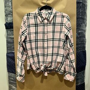 Kenzie Pink and Black Plaid Shirt